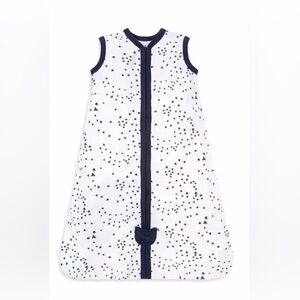 NWT Burt's Bees Sleep Sack Wearable Blanket Star Navy White Unisex Large 12-18M